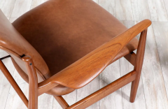 Finn Juhl Finn Juhl Model FD 136 Teak Leather Lounge Chairs for France Daverkosen - 2561329