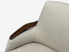 Finn Juhl Finn Juhl Style Danish Modern Wood Beige Fabric Sofa Denmark 1950s - 4331650