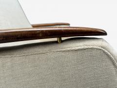 Finn Juhl Finn Juhl Style Danish Modern Wood Beige Fabric Sofa Denmark 1950s - 4331651