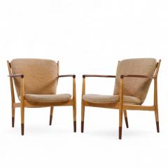 Finn Juhl Finn Juhl for Baker Delegate Mid Century Walnut Lounge Chairs Pair - 4362884