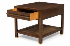 Finn Juhl Finn Juhl for Baker Furniture Company Dark Wood Caned Shelf End Side Table - 2789973