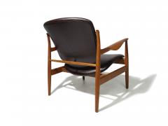 Finn Juhl Finn Juhl for France Daverkosen FD 136 Teak Lounge Chair in Leather - 3351244