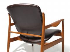 Finn Juhl Finn Juhl for France Daverkosen FD 136 Teak Lounge Chair in Leather - 3351245