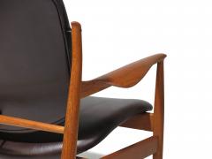 Finn Juhl Finn Juhl for France Daverkosen FD 136 Teak Lounge Chair in Leather - 3351246