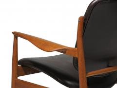 Finn Juhl Finn Juhl for France Daverkosen FD 136 Teak Lounge Chair in Leather - 3351249