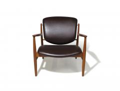 Finn Juhl Finn Juhl for France Daverkosen FD 136 Teak Lounge Chair in Leather - 3351251