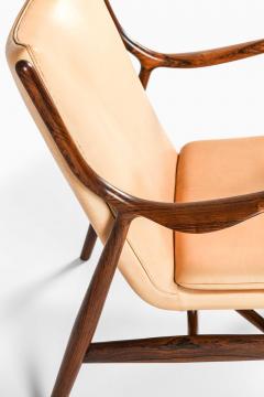 Finn Juhl NV 45 Easy Chair in Rosewood Leather by Finn Juhl 1945 - 4615307
