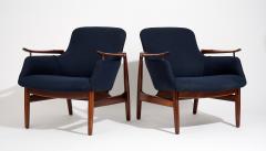 Finn Juhl Pair of Finn Juhl NV53 Lounge Chairs in Rare Brazilian Rosewood - 4470596