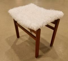 Finn Juhl Pair of Finn Juhl Stools for John Stuart in White Alpaca - 809731