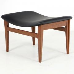 Finn Juhl Scandinavian Modern Teak Leather Footstool by Finn Juhl - 2239600