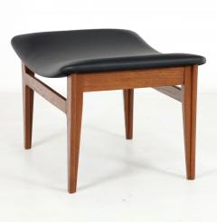 Finn Juhl Scandinavian Modern Teak Leather Footstool by Finn Juhl - 2239603