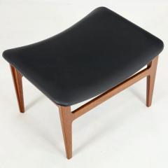 Finn Juhl Scandinavian Modern Teak Leather Footstool by Finn Juhl - 2239605