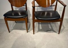 Finn Juhl Set of 12 American Modern Walnut Dining Chairs Finn Juhl for Widdicomb 1950s - 4605038
