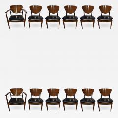 Finn Juhl Set of 12 American Modern Walnut Dining Chairs Finn Juhl for Widdicomb 1950s - 4608300