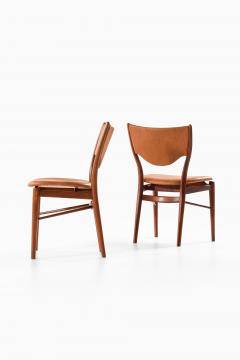 Finn Juhl Set of 6 Dining Chairs in Leather and Teak by Finn Juhl 1952 - 4565033