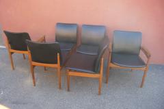 Finn Juhl Set of Six Teak and Leather Dining Chairs Models 191 192 by Finn Juhl - 404836