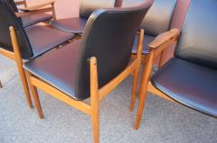 Finn Juhl Set of Six Teak and Leather Dining Chairs Models 191 192 by Finn Juhl - 404842