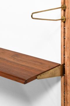 Finn Juhl Wall Mounted Bookcase in Teak Beech and Brass by Finn Juhl 1956 - 4467603