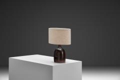 Finn Lynggard Dark Stoneware Table Lamp by Finn Lynggaard Denmark Second half of the 20th C - 4580573