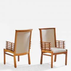 Finnish Designer Armchairs with Walnut Fabric Finland 1950s - 4797536