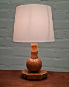 Finnish Handcrafted Curly Silver Birch Burl Table lamp 1940s - 4099656