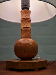 Finnish Handcrafted Curly Silver Birch Burl Table lamp 1940s - 4099657