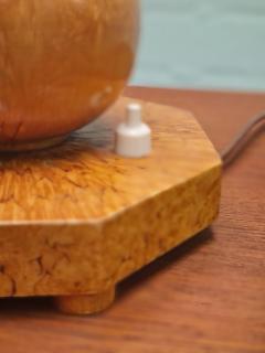 Finnish Handcrafted Curly Silver Birch Burl Table lamp 1940s - 4099661