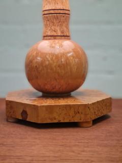 Finnish Handcrafted Curly Silver Birch Burl Table lamp 1940s - 4099662