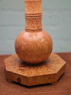 Finnish Handcrafted Curly Silver Birch Burl Table lamp 1940s - 4099664