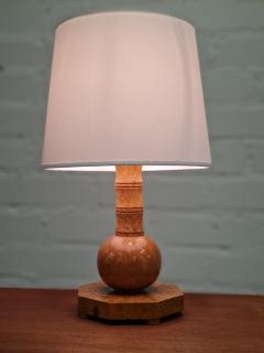 Finnish Handcrafted Curly Silver Birch Burl Table lamp 1940s - 4099665