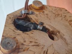 Finnish Handcrafted Curly Silver Birch Burl Table lamp 1940s - 4099666