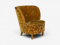 Finnish Modern Easy Chairs Damask Beech Finland 1940s - 4583227