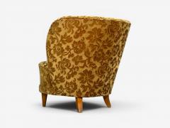 Finnish Modern Easy Chairs Damask Beech Finland 1940s - 4583235