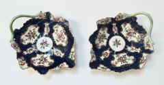 First Period Dr Wall Worcester Wall Pair of Dr Wall Worcester Porcelain Scale Blue Leaf Twig Dishes circa 1770 - 4684080