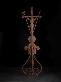 First half 20th C USA Wrought Iron Cross from a German Immigrant Cemetery - 1866982