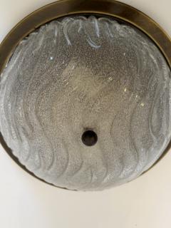 Fischer Leuchten 1960s Ice Murano Glass German Mid Century Flush Ceiling Lamp - 4486534