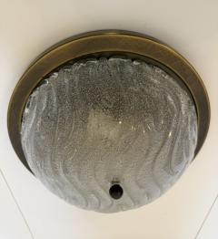 Fischer Leuchten 1960s Ice Murano Glass German Mid Century Flush Ceiling Lamp - 4486535