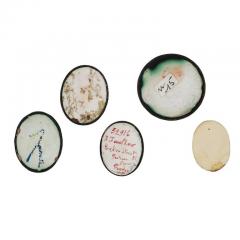 Five Antique Enamel Miniature Portrait Plaques - 3899997