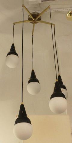 Five Pendant Fixture in the Manner of Stilnovo Italy 1950s - 101774