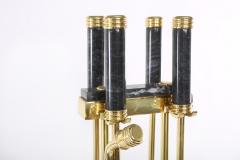 Five Piece Brass Black Marble Fireplace Tool Set - 1959717