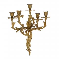 Five antique Louis XV style gilt bronze wall sconces - 1984952