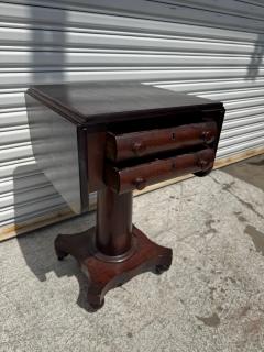 Flaming Mahogany Empire Revival Drop Leaf Sewing Table - 4360144