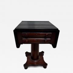 Flaming Mahogany Empire Revival Drop Leaf Sewing Table - 4361340