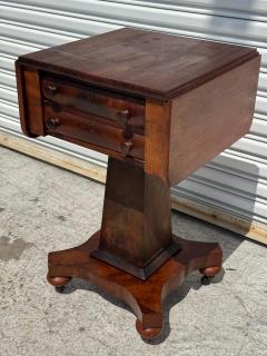 Flaming Mahogany Empire Revival Drop Leaf Sewing Table by Scheide - 4360005