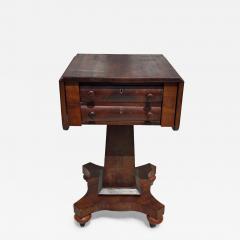 Flaming Mahogany Empire Revival Drop Leaf Sewing Table by Scheide - 4361339
