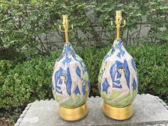 Flavia Montelupo Pair Of Italian Modern Glazed Ceramic Lamps - 4755672