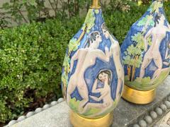 Flavia Montelupo Pair Of Italian Modern Glazed Ceramic Lamps - 4755674