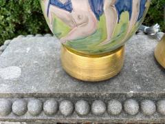 Flavia Montelupo Pair Of Italian Modern Glazed Ceramic Lamps - 4755694
