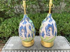 Flavia Montelupo Pair Of Italian Modern Glazed Ceramic Lamps - 4755700