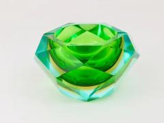 Flavio Poli 1960s Flavio Poli Colorful Faceted Diamond Ashtray by Seguso Murano Italy - 4062611